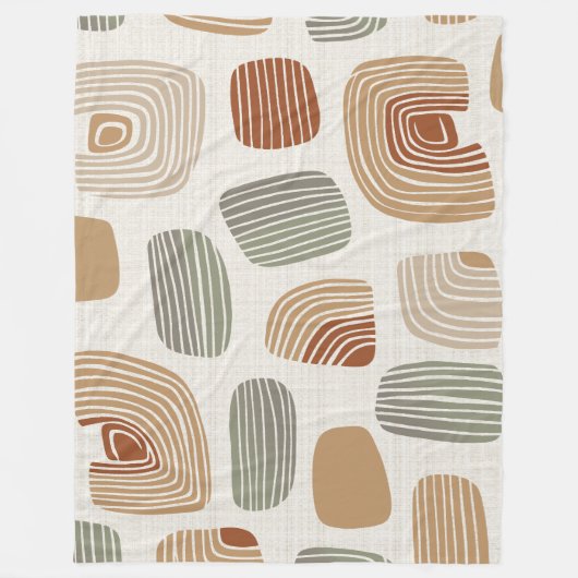 Modern Boho Earth Tones Abstract ID1273 Fleece Deken (Voorkant)