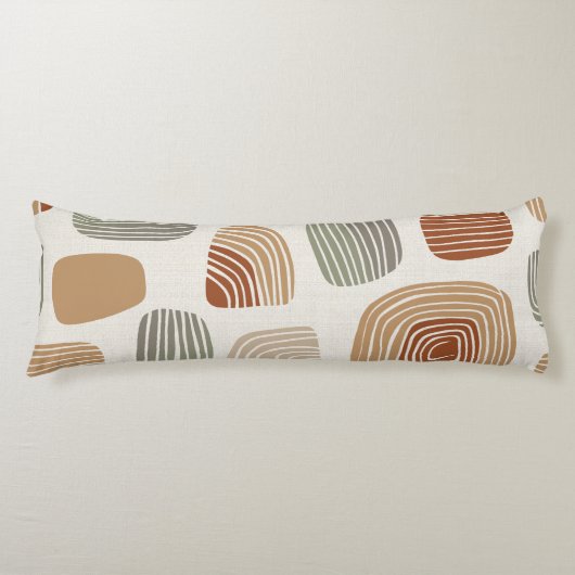 Modern Boho Earth Tones Abstract ID1273 Lichaamskussen (Voorkant)