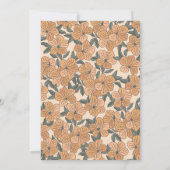 Modern Boho Earthy Ochre Floral Baby shower Kaart (Achterkant)