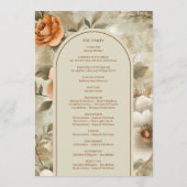 Modern Boho Earthy Rusty Ivory Sage Floral Program Programmakaart (Achterkant)