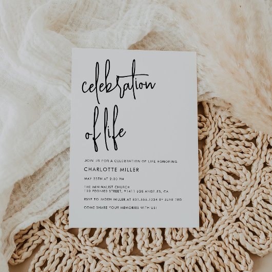 Modern Boho Eenvoudig Script Viering Van Het Leven Kaart