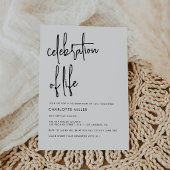 Modern Boho Eenvoudig Script Viering Van Het Leven Kaart