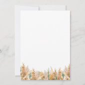 Modern Boho Elegant Pampas Grass Wedding Kaart (Achterkant)