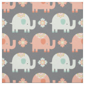 Modern Boho Elephant Nursery Fabric Stof (Swatch)