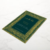 Modern Boho Emerald Green Lijst Wedding Save Date Folie Uitnodiging (Gedraaid)