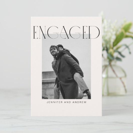 Modern Boho Engagement Party Kaart (Staand voorkant)