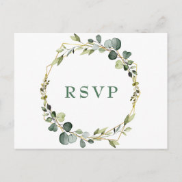 Modern Boho Eucalyptus Krans Lijst bruiloft RSVP Briefkaart