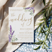 Modern Boho Eucalyputus en Lavender Wedding Kaart