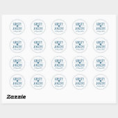 Modern Boho Feather Blue Beach Wedding Sticker (Vel)