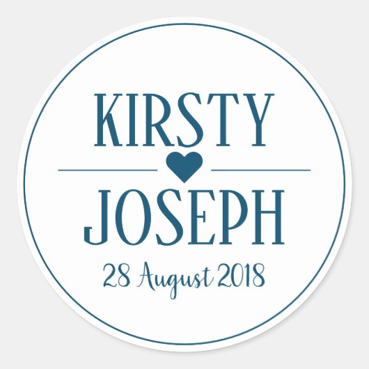 Modern Boho Feather Blue Beach Wedding Sticker (Voorkant)