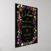 Modern boho felle wilde bloemen welkom folie afdrukken (Laagn)