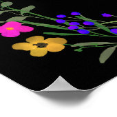 Modern boho felle wilde bloemen welkom poster (Hoek)