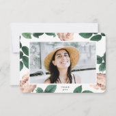Modern Boho Floral Afstuderen Foto Universiteit Bedankkaart (Voorkant)