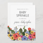 Modern Boho Floral Baby Sprinkle Uitnodiging (Voorkant / Achterkant)