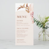 Modern Boho Floral Blush Arch Menu (Staand voorkant)