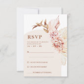 Modern Boho Floral Blush Arch Wedding RSVP Kaart (Voorkant)