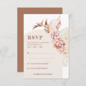 Modern Boho Floral Blush Arch Wedding RSVP Kaart (Voorkant / Achterkant)