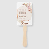 Modern Boho Floral Blush Arch Wedding Set of Fans Handwaaier (Voorkant)