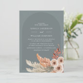 Modern Boho Floral Bohemian Wedding Kaart (Staand voorkant)