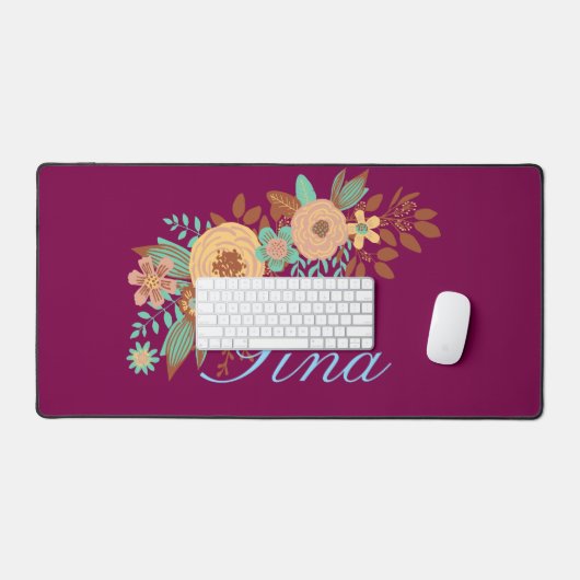 Modern Boho Floral Bureaumat (Keyboard & Muis)