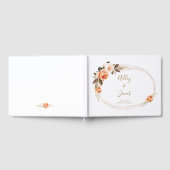 Modern Boho Floral Burnt Sinaasappel Wedding Guest Gastenboek (Volledig)
