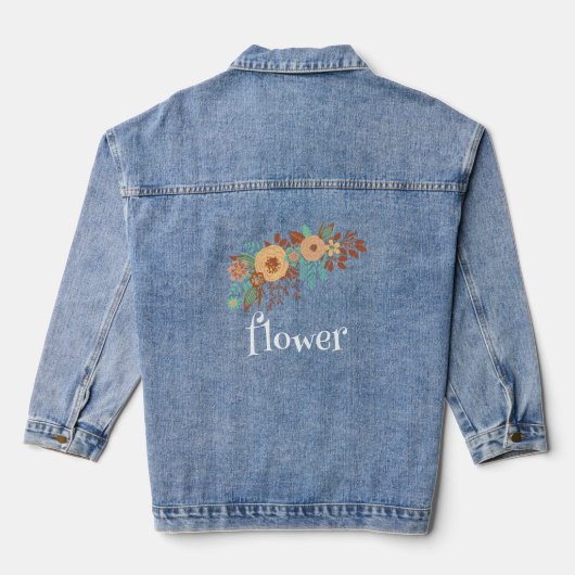 Modern Boho Floral Denim Jacket (Achterkant)