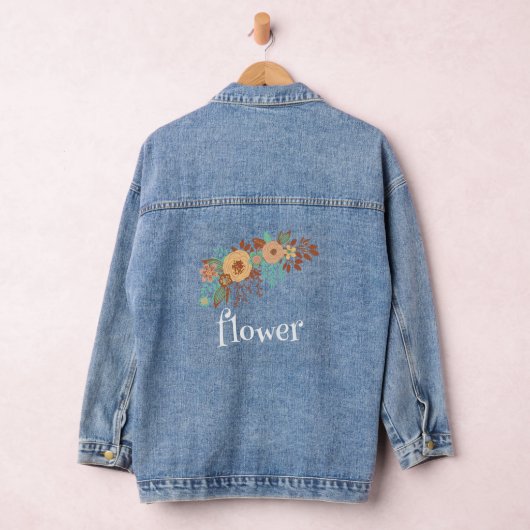 Modern Boho Floral Denim Jacket (Hangar)