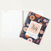 Modern Boho Floral Design in Navy en Peach Planner (Display)