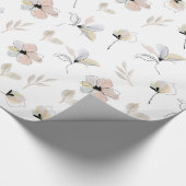 Modern Boho Floral Design Wrapping papier (Hoek)
