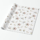Modern Boho Floral Design Wrapping papier (Uitgerold)