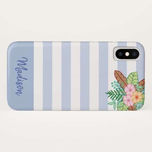 Modern Boho Floral en Stripes Case-Mate iPhone Case (Achterkant (horizontaal))
