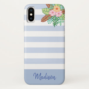 Modern Boho Floral en Stripes Case-Mate iPhone Case