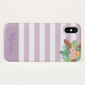 Modern Boho Floral en Stripes Case-Mate iPhone Case (Achterkant (horizontaal))