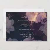 Modern Boho Floral Fantasy Dark Herfst Paars Save The Date (Achterkant)