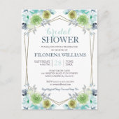 Modern Boho Floral Geometric Vrijgezellenfeest Inv Uitnodiging Briefkaart (Voorkant)