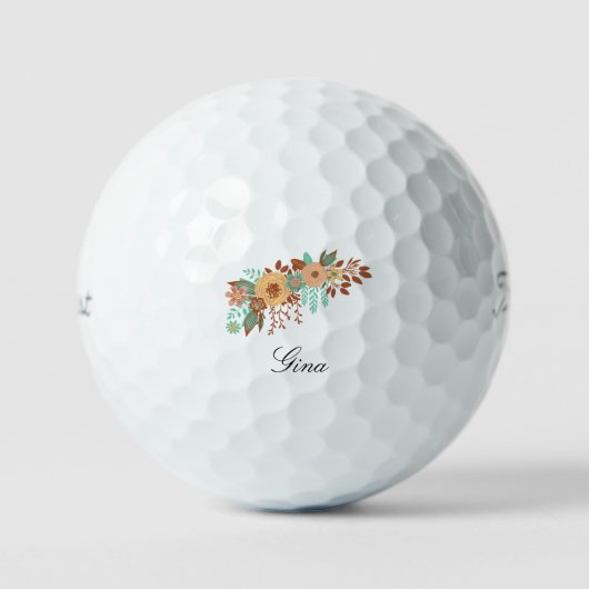Modern Boho Floral Golfballen (Voorkant)
