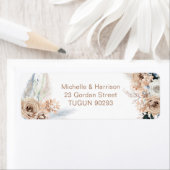 Modern Boho Floral Herfst Return Address Wedding Etiket (Insitu)