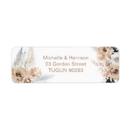 Modern Boho Floral Herfst Return Address Wedding Etiket