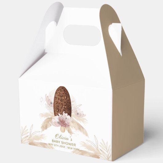 Modern Boho Floral Ice Cream Popcicle Baby shower Bedankdoosjes (Voorkant)