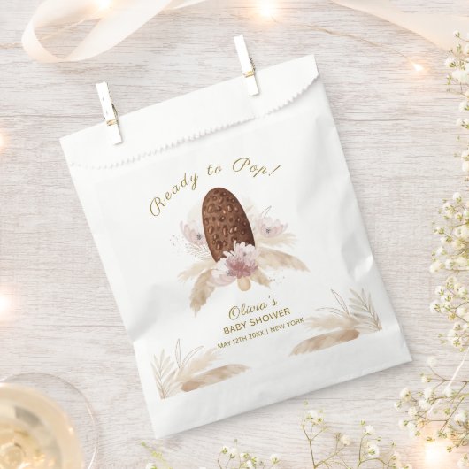 Modern Boho Floral Ice Cream Popcicle Baby shower Bedankzakje (Geknipt)