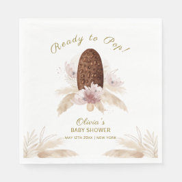 Modern Boho Floral Ice Cream Popcicle Baby shower Servet