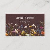 Modern Boho Floral Kraft  Visitekaartje (Voorkant)