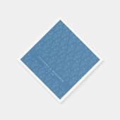Modern Boho Floral Line Art Blue Custom Wedding Servet (Hoek)