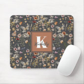 Modern Boho Floral Monogram Name Muismat (Met muis)