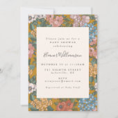 Modern Boho Floral Mustard Yellow Baby shower Kaart (Voorkant)