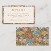 Modern Boho Floral Mustard Yellow Wedding Website Informatiekaartje (Voorkant / Achterkant)