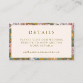 Modern Boho Floral Mustard Yellow Wedding Website Informatiekaartje (Voorkant)