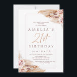 Modern Boho Floral Pampas Grass 21st Birthday Kaart<br><div class="desc">Modern Boho Floral Pampas Grass 21st Birthday Invitation Rustic,  maar met een moderne draai,  bohemische florale 21ste verjaardagsuitnodiging met twee mooie waterverf florale schikking met pampasgras. Deze veenbloemige 21e verjaardagsuitnodiging is ideaal voor iemand die op zoek is naar een eenvoudige,  minimalistische,  door bloemen geïnspireerde uitnodiging.</div>