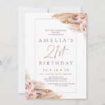 Modern Boho Floral Pampas Grass 21st Birthday Kaart<br><div class="desc">Modern Boho Floral Pampas Grass 21st Birthday Invitation Rustic,  maar met een moderne draai,  bohemische florale 21ste verjaardagsuitnodiging met twee mooie waterverf florale schikking met pampasgras. Deze veenbloemige 21e verjaardagsuitnodiging is ideaal voor iemand die op zoek is naar een eenvoudige,  minimalistische,  door bloemen geïnspireerde uitnodiging.</div>