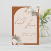 Modern Boho Floral Pampas Grass Vrijgezellenfeest Kaart (Staand voorkant)